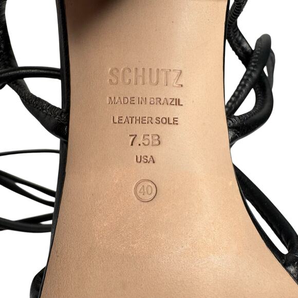 Schutz Fernanda Strappy Wrap Around Ankle Sandal in Black - Size 7.5 - Picture 8 of 8